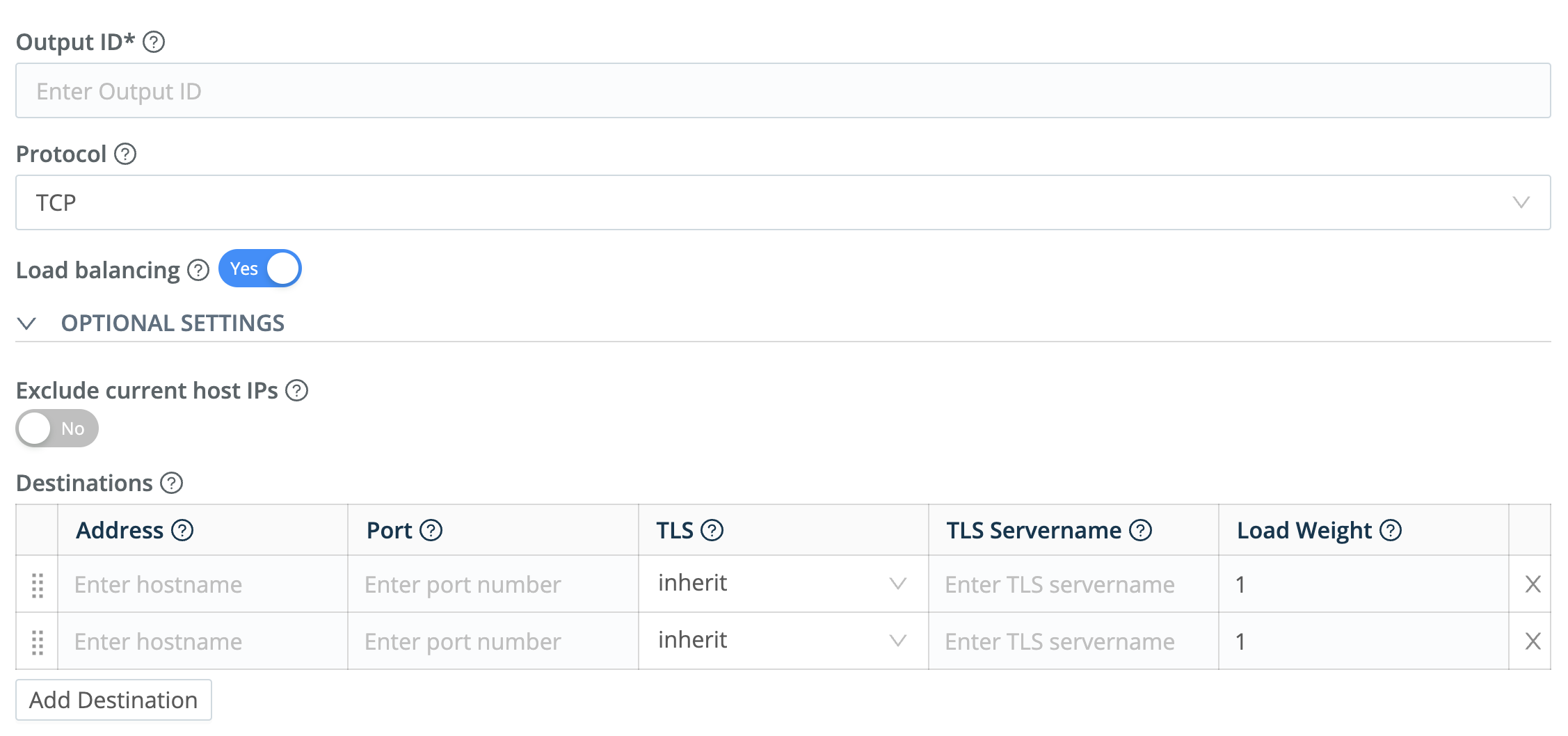 Cribl LogStream destination configuration