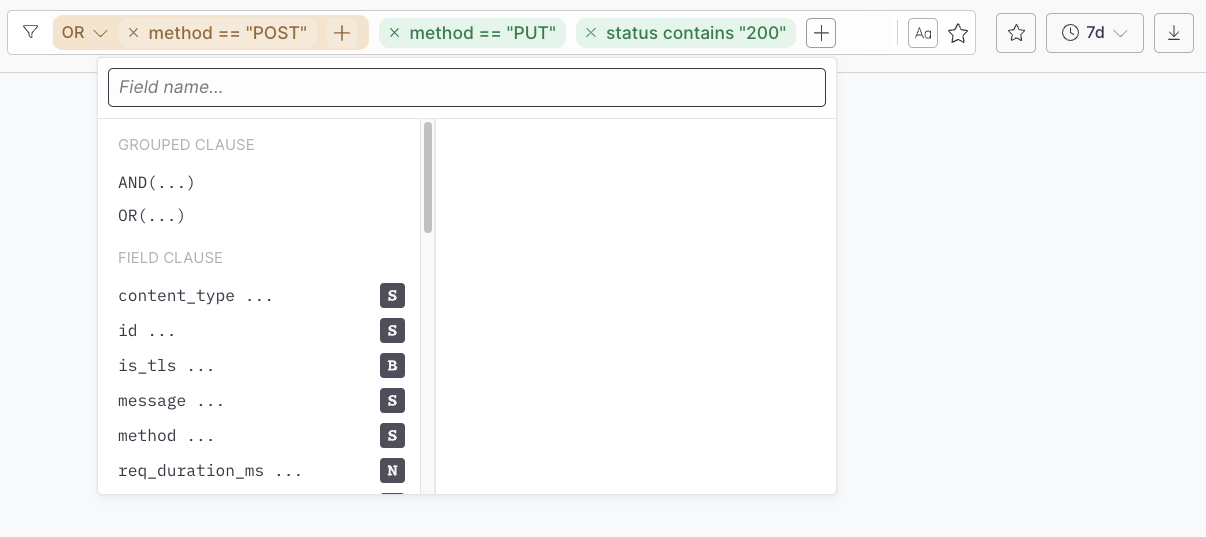 Filter bar
